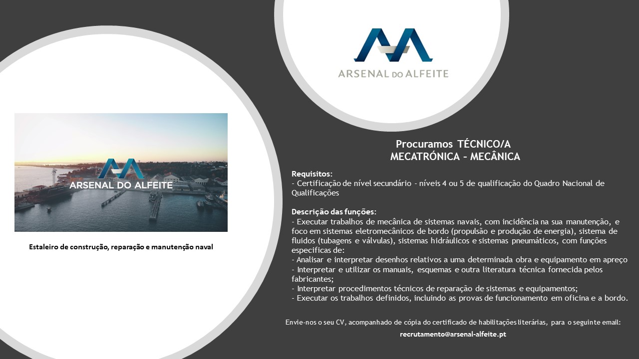 Recrutamento Técnico\a MECATRÓNICA – MECÂNICA